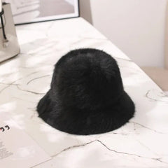 Faux Rabbit Fur Bucket Hat - Kelly Obi New York