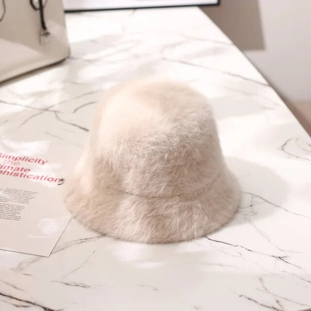 Faux Rabbit Fur Bucket Hat - Kelly Obi New York