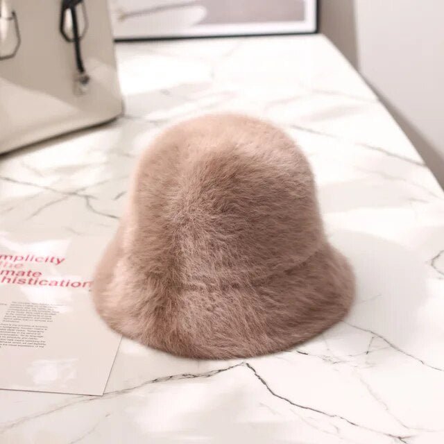 Faux Rabbit Fur Bucket Hat - Kelly Obi New York