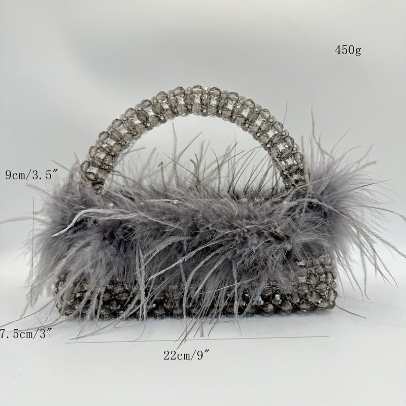 Feathered Beaded Handbag - Kelly Obi New York