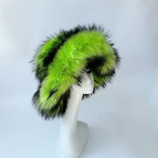 Fluffy Faux Fur Bucket Hat - Kelly Obi New York