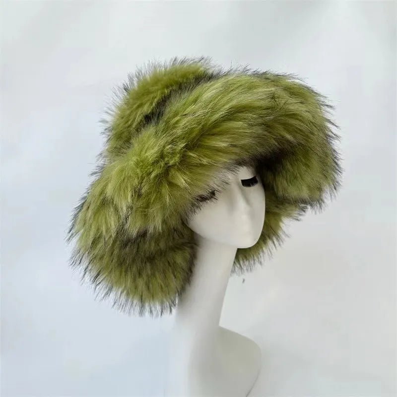 Fluffy Faux Fur Bucket Hat - Kelly Obi New York