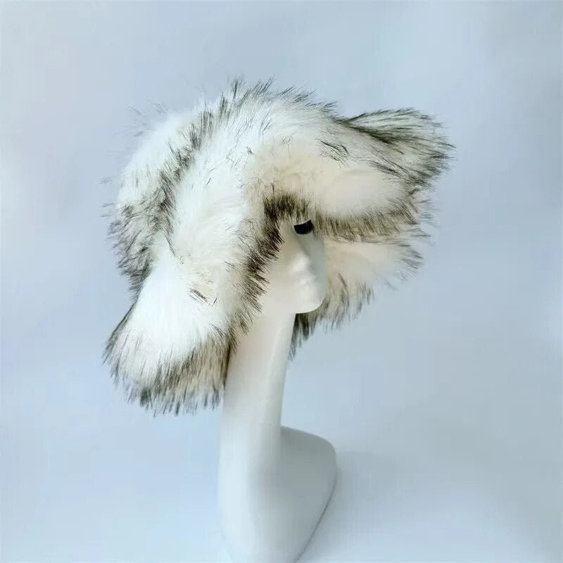 Fluffy Faux Fur Bucket Hat - Kelly Obi New York