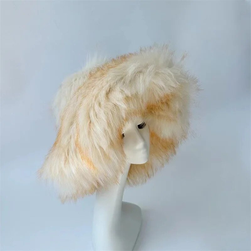 Fluffy Faux Fur Bucket Hat - Kelly Obi New York