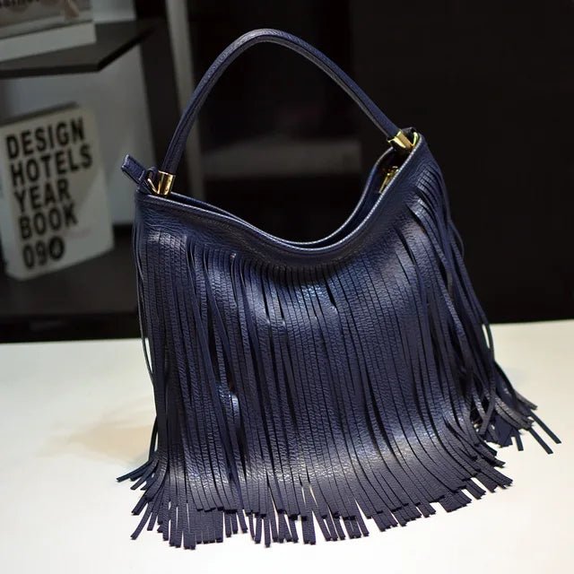 Fringed Leather Shoulder Bag - Kelly Obi New York