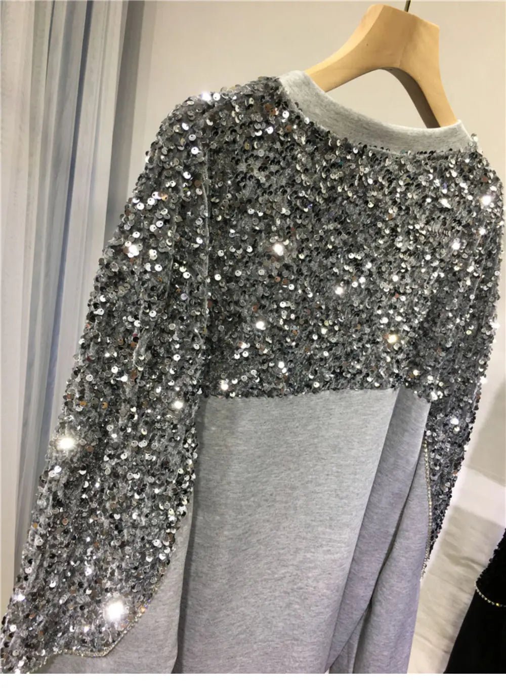 Glam Beaded Sequins Sweatshirt - Kelly Obi New York