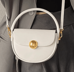 Gold Accents Flap Handbag - Kelly Obi New York