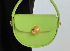 Gold Accents Flap Handbag - Kelly Obi New York