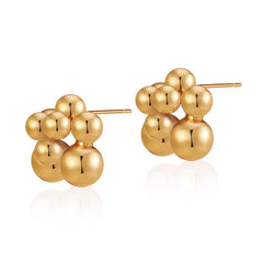 Grape Hollow Beads Stud Earrings - Kelly Obi New York