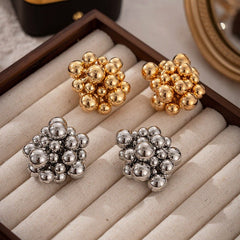 Grape Hollow Beads Stud Earrings - Kelly Obi New York