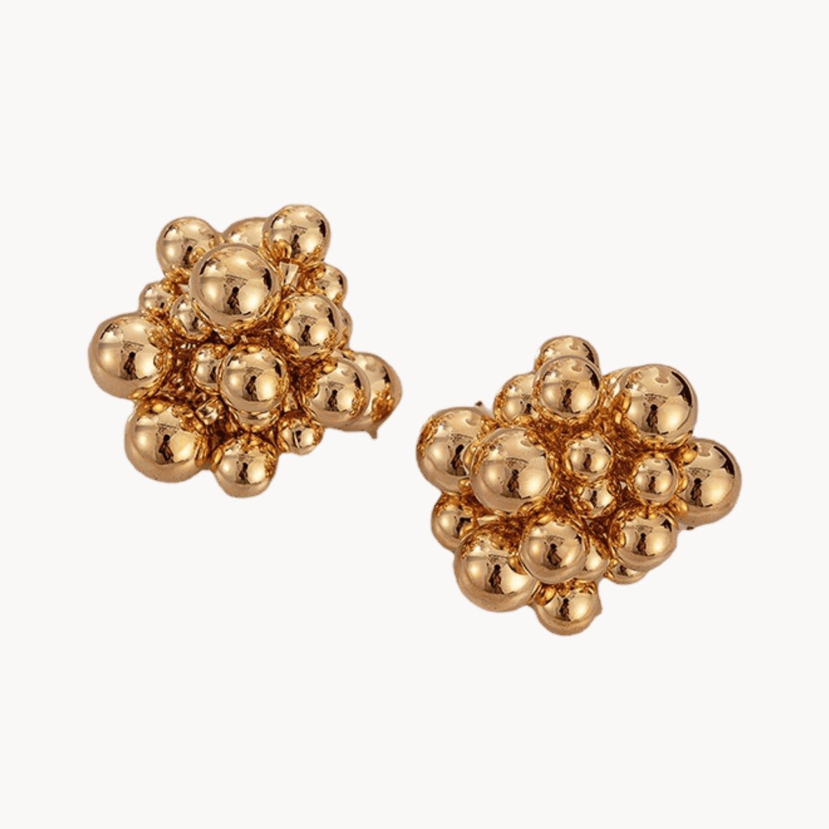 Grape Hollow Beads Stud Earrings - Kelly Obi New York