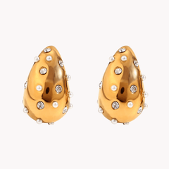 Hollow Teardrop Electroplated Earrings - Kelly Obi New York