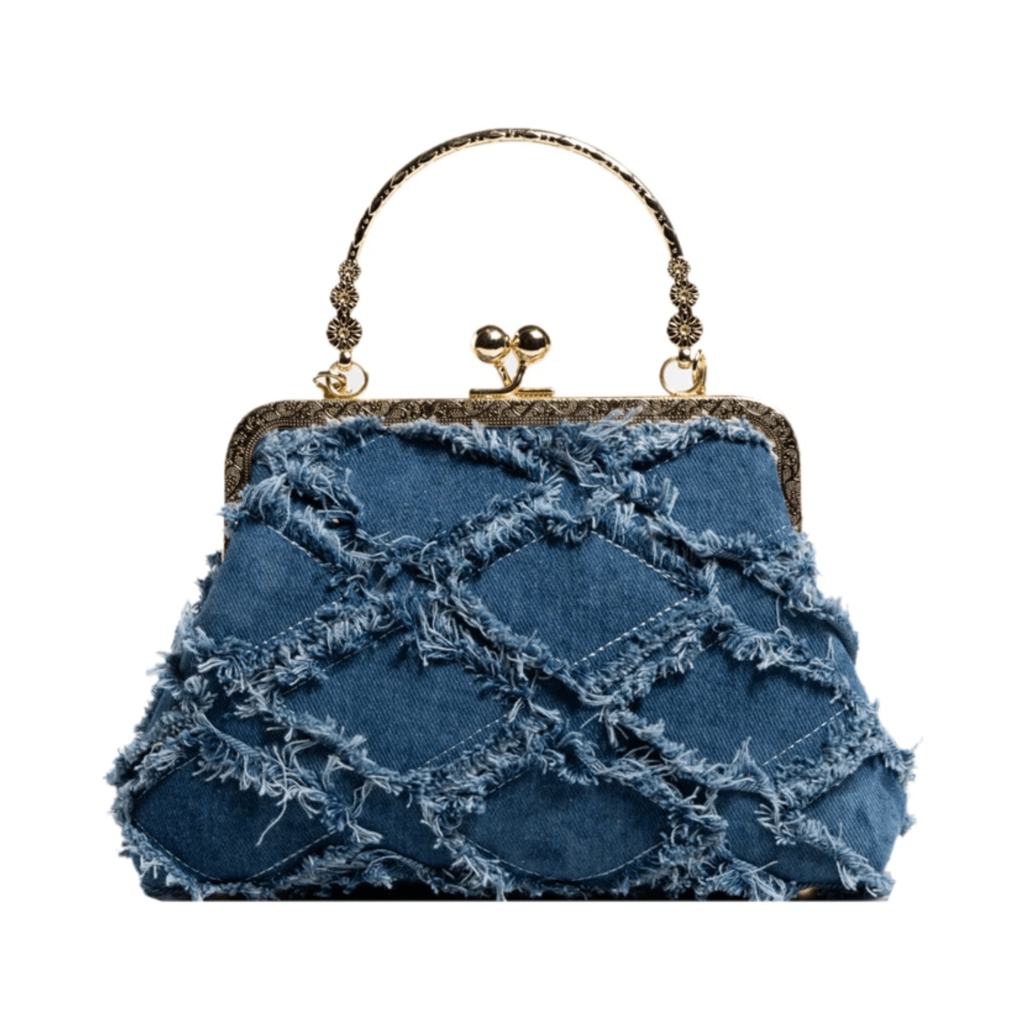 Kiss Lock Small Denim Handbag - Kelly Obi New York