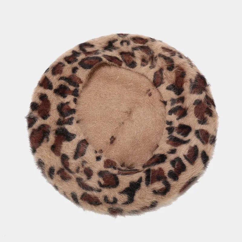 Leopard Pattern Fur Painter Hat - Kelly Obi New York