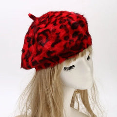 Leopard Pattern Fur Painter Hat - Kelly Obi New York