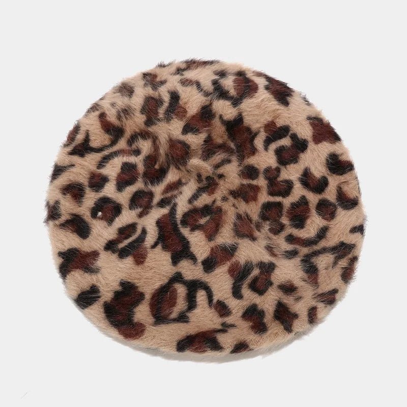 Leopard Pattern Fur Painter Hat - Kelly Obi New York