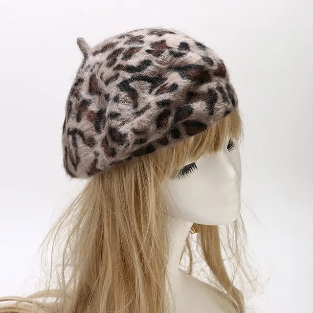 Leopard Pattern Fur Painter Hat - Kelly Obi New York