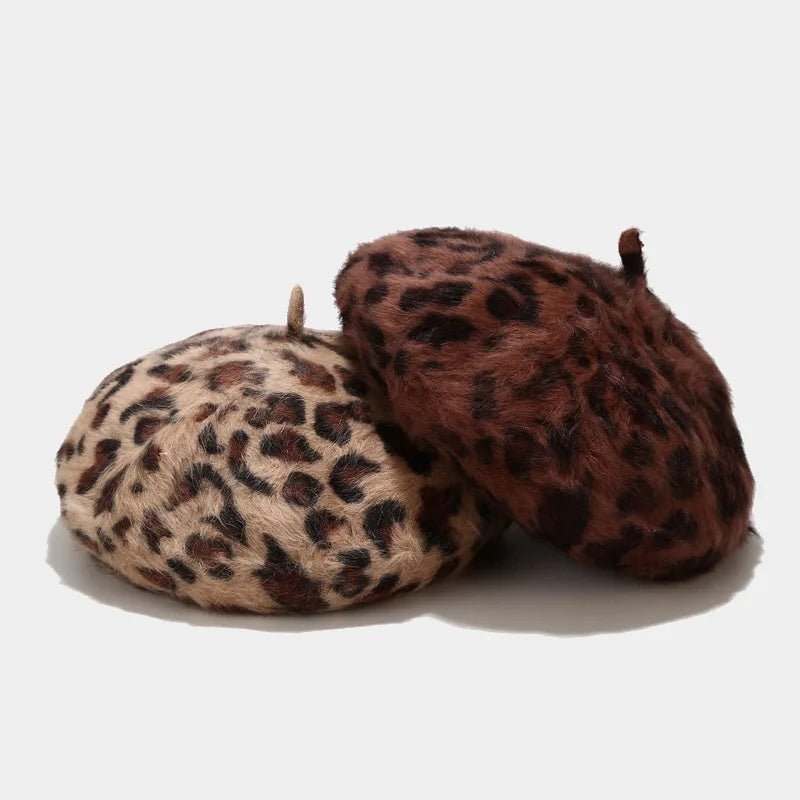 Leopard Pattern Fur Painter Hat - Kelly Obi New York