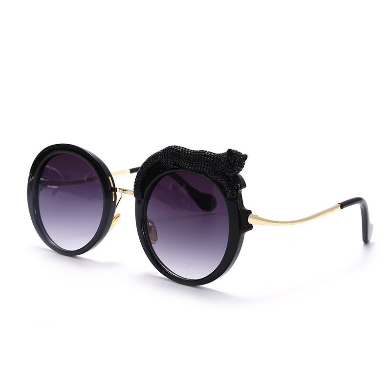 Leopard Round Frame Sunglasses - Kelly Obi New York