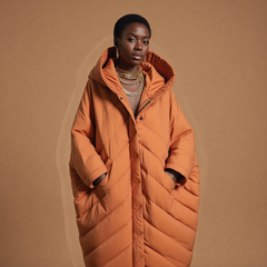 Cocoon Padded Coat with Bat Sleeves