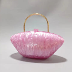 Marbled Acrylic Shell Handbag - Kelly Obi New York