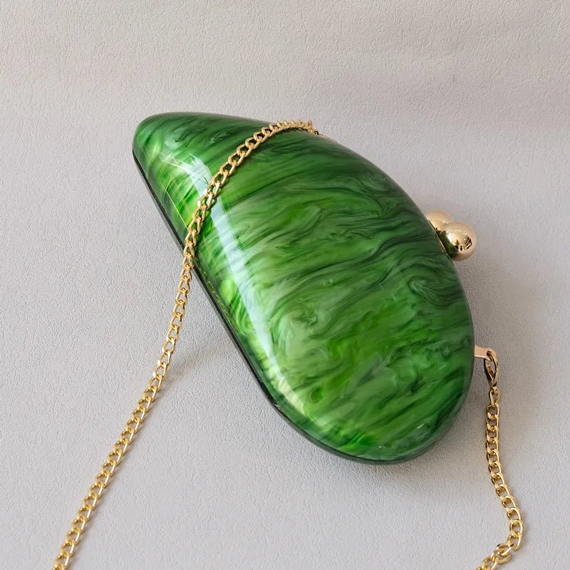 Marbled Green Shell Clutch Bag - Kelly Obi New York