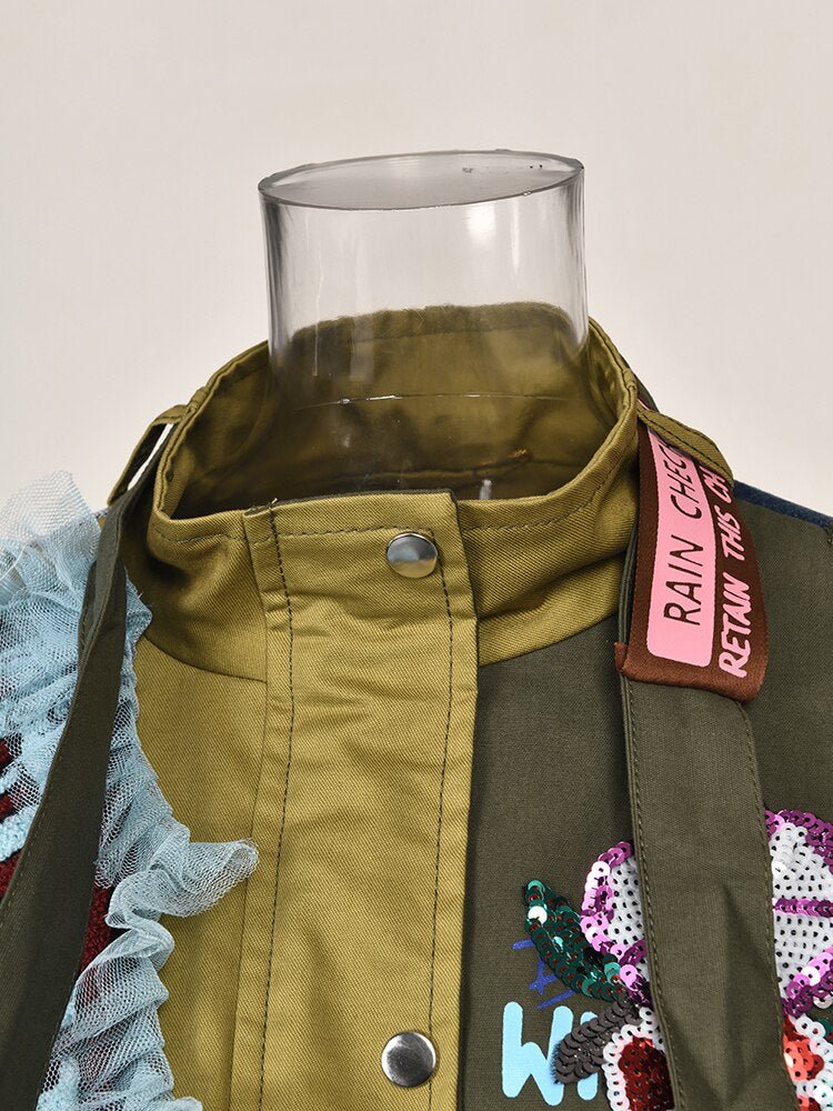 Patches Sequins and Laces Collage Jacket - Kelly Obi New York