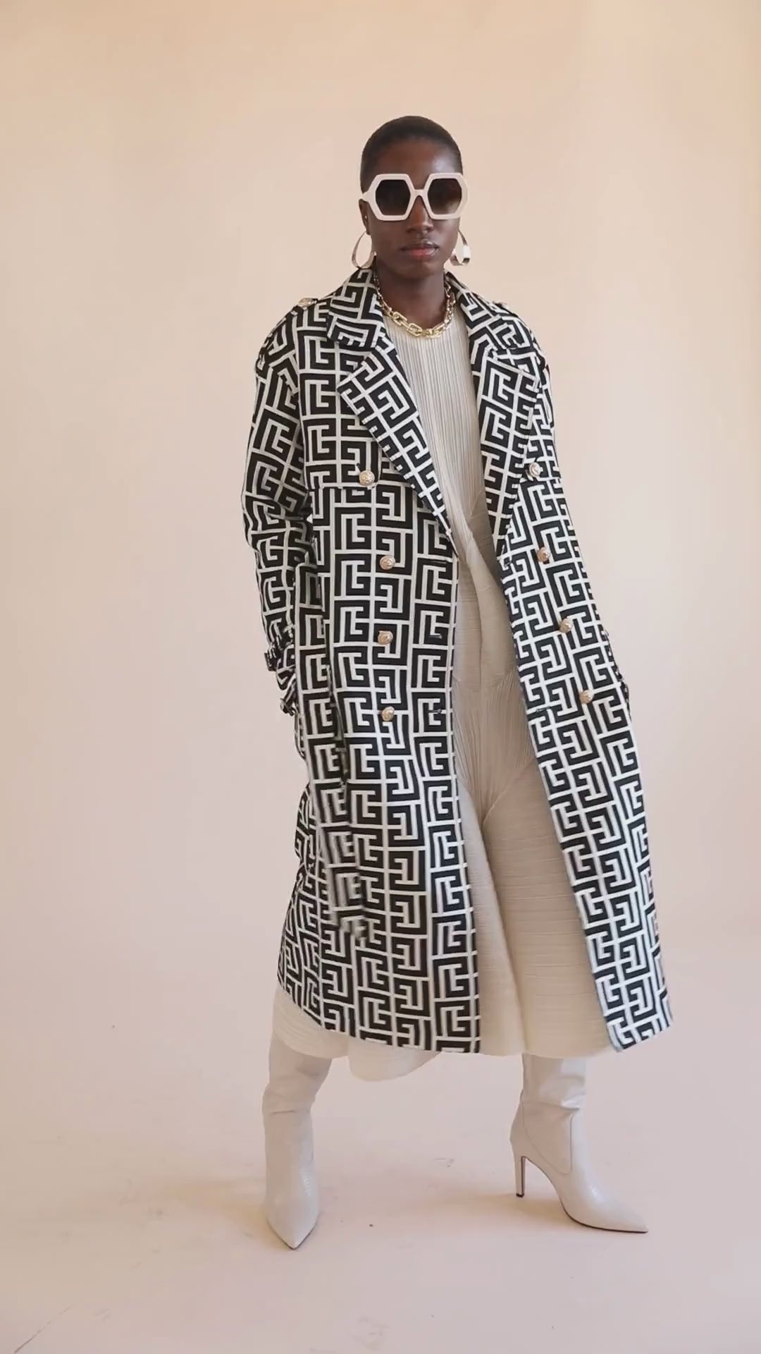 Black + White Fall Coat