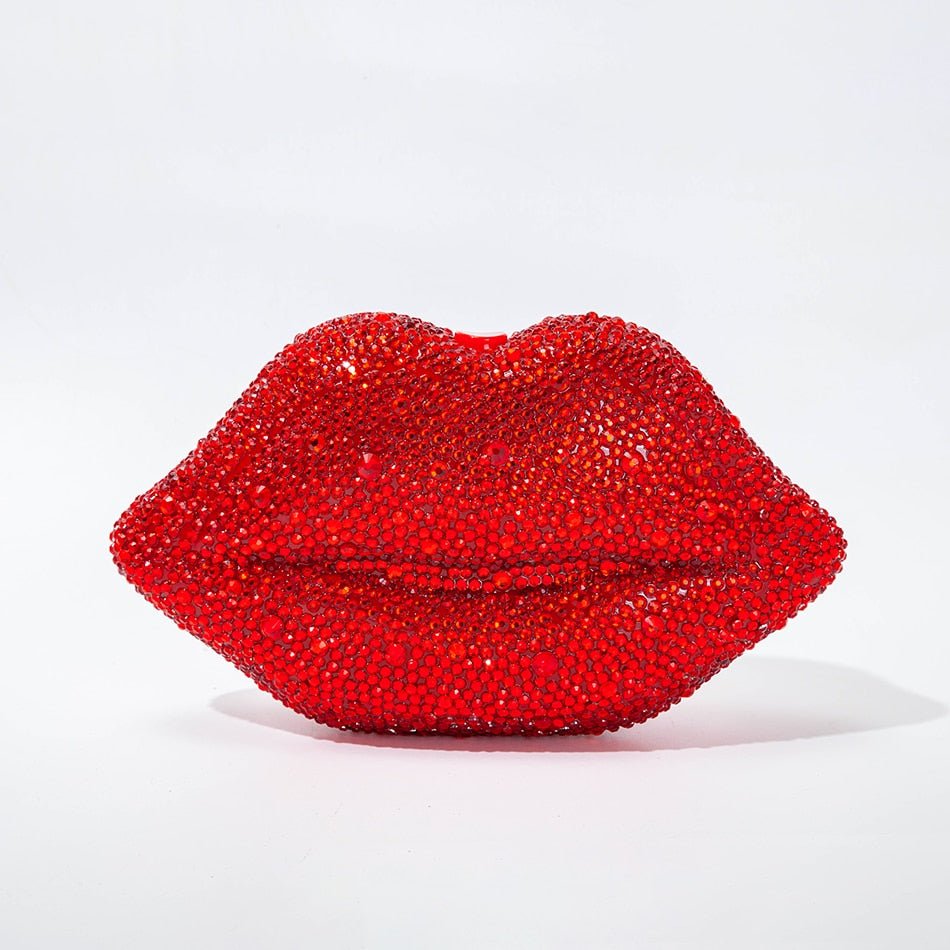 Red Lip Rhinestone Handbag - Kelly Obi New York