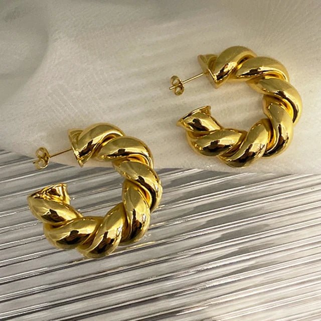 Rope Hoops Stud Earrings - Kelly Obi New York