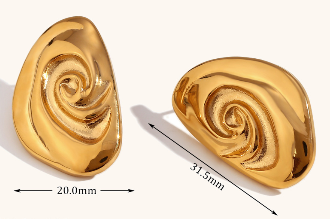 Spiral Engraved Stud Earrings