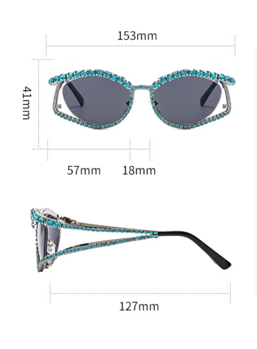 Rhinestones Cutout Frame Sunglasses