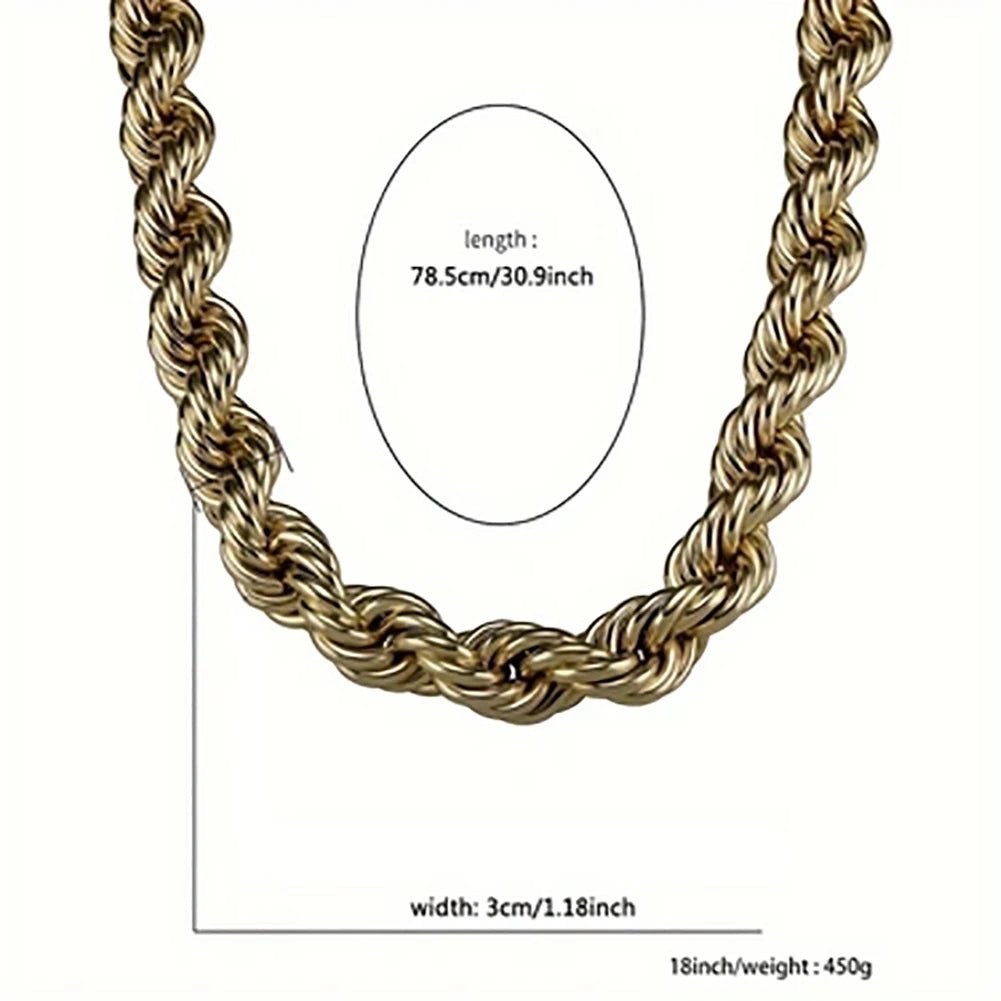 Stainless Steel Chunky Rope Necklace - Kelly Obi New York