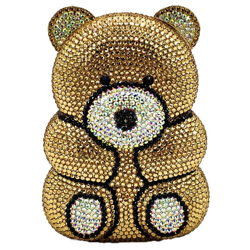 Teddy Gold Crystal Handbag - Kelly Obi New York