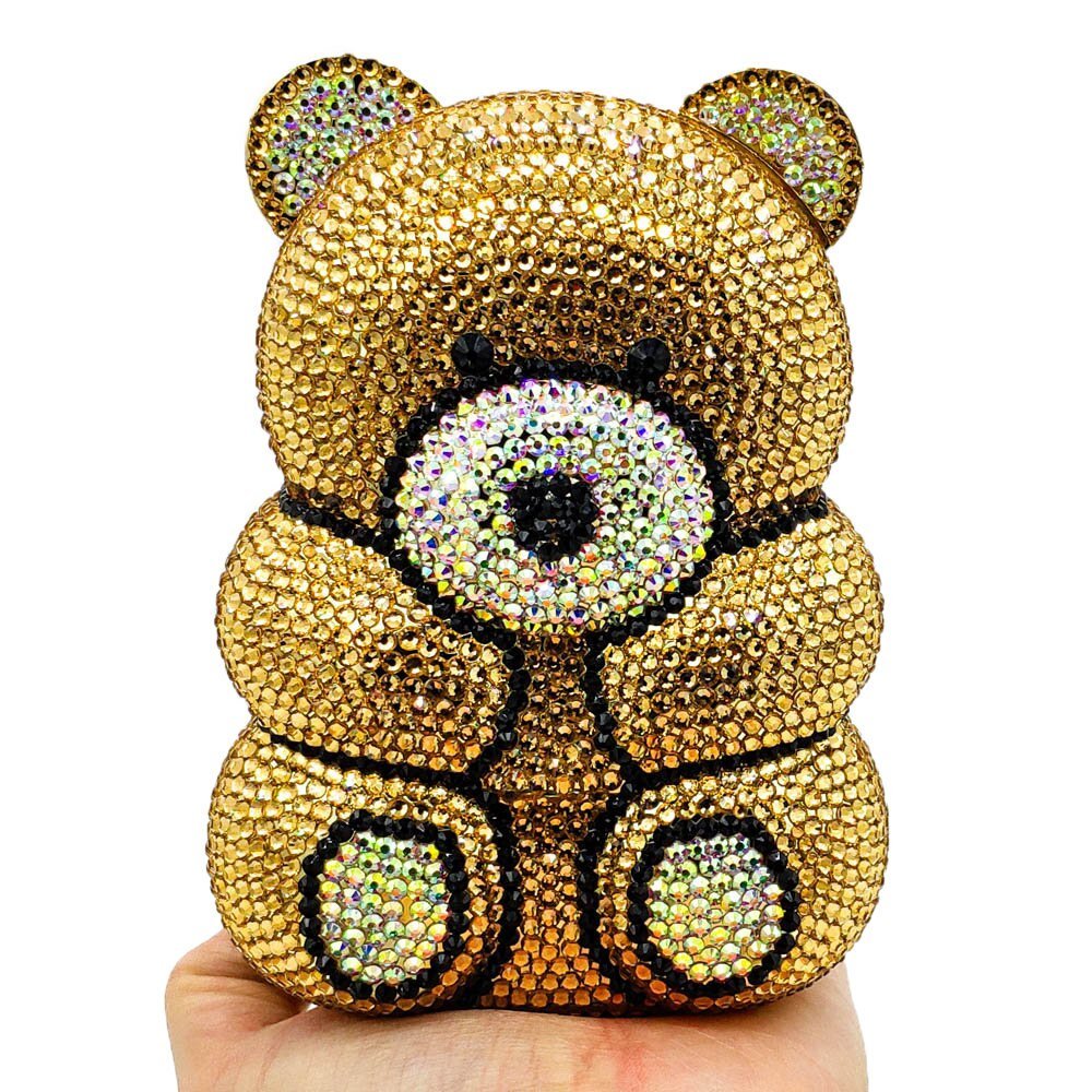 Teddy Gold Crystal Handbag - Kelly Obi New York