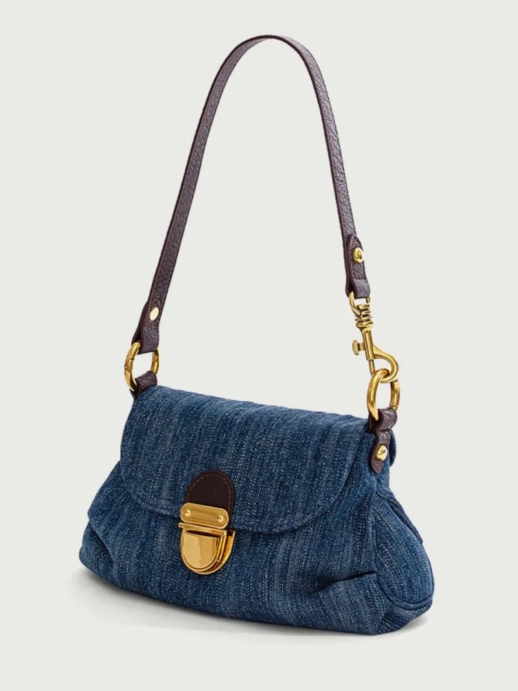 Tuck Lock Crossbody Denim Bag - Kelly Obi New York