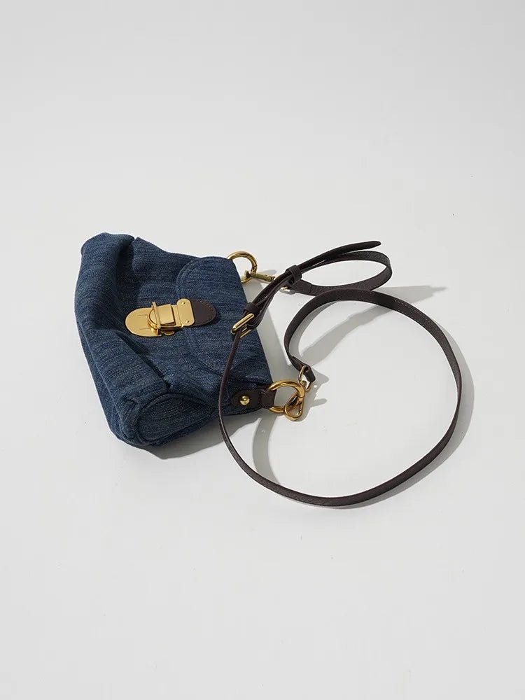 Tuck Lock Crossbody Denim Bag - Kelly Obi New York