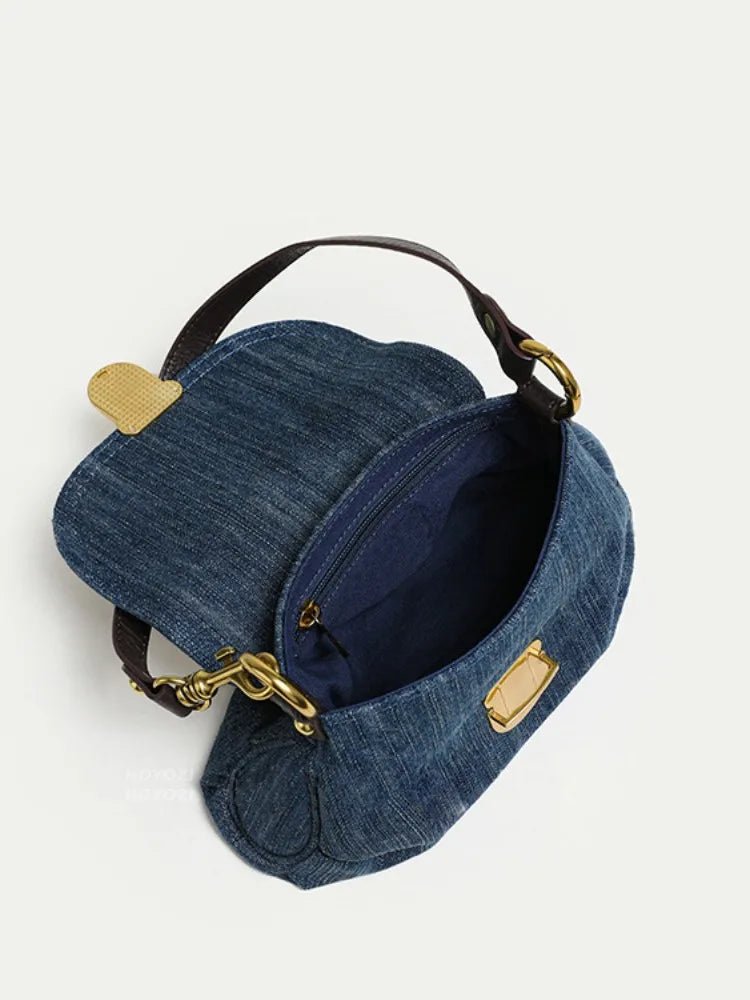 Tuck Lock Crossbody Denim Bag - Kelly Obi New York