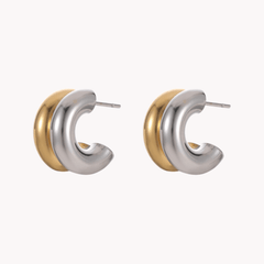 Two-Tone Open Hoops Earrings - Kelly Obi New York