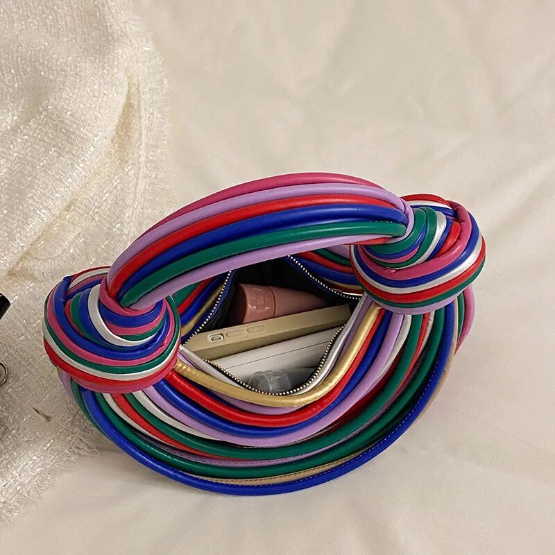 Vibrant Colorful Rainbow Noodles Bag - Kelly Obi New York