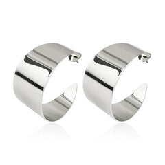 Wide Hoop Metal Earrings - Kelly Obi New York