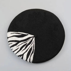 Zebra Wool Beret - Kelly Obi New York