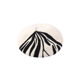 Zebra Wool Beret - Kelly Obi New York